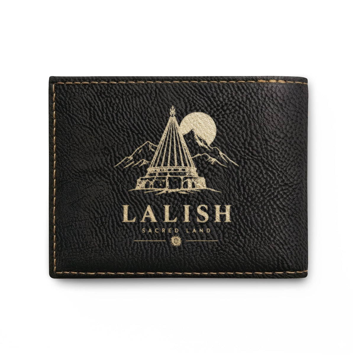 Lalish Engraved Leather Bi-Fold Wallet