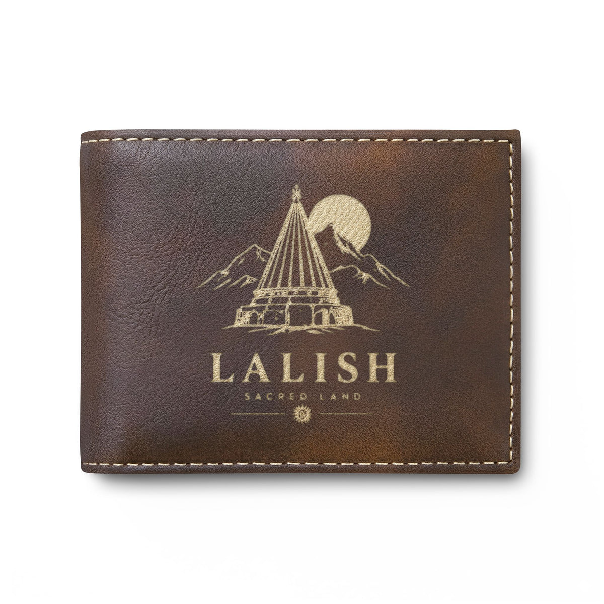 Lalish Engraved Leather Bi-Fold Wallet