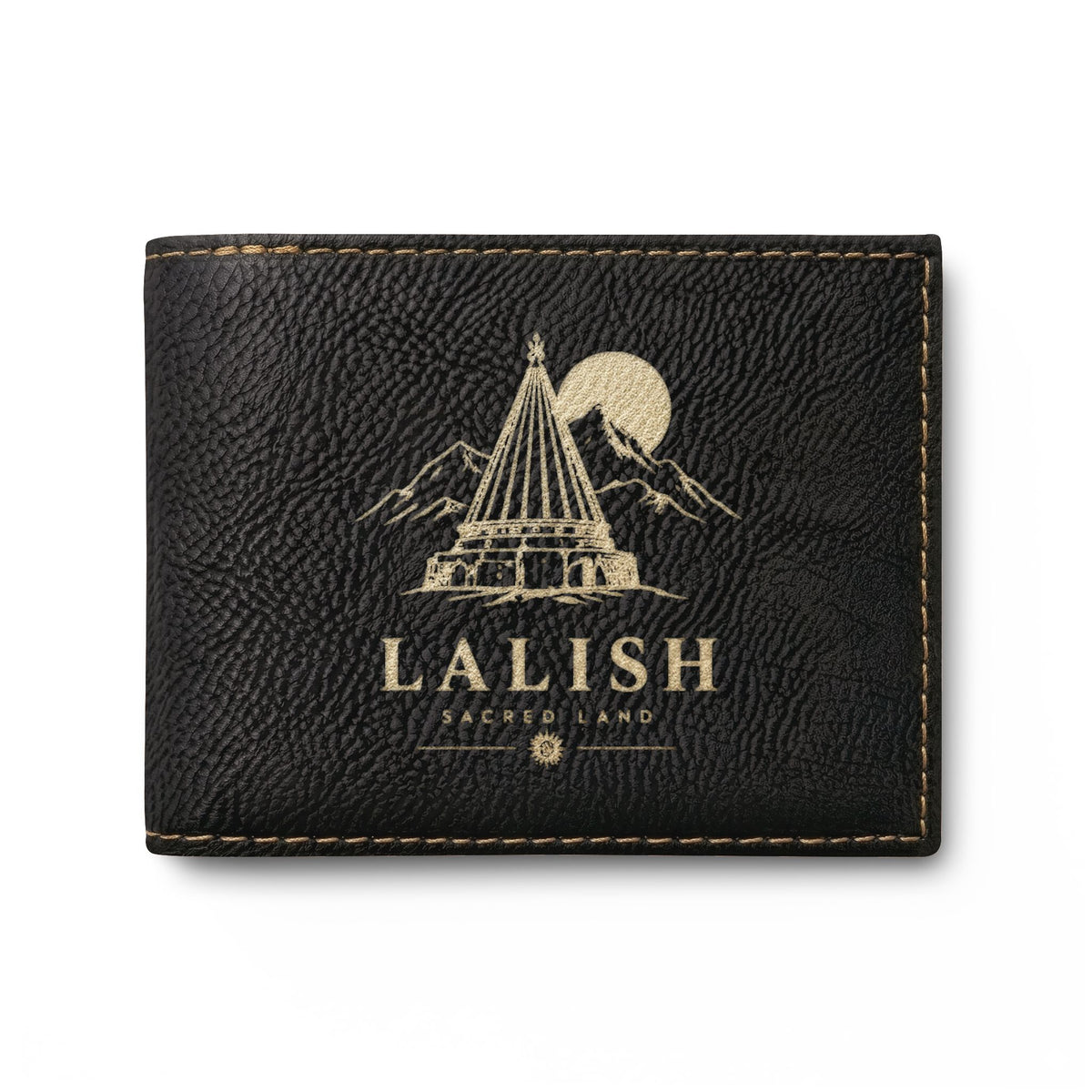 Lalish Engraved Leather Bi-Fold Wallet