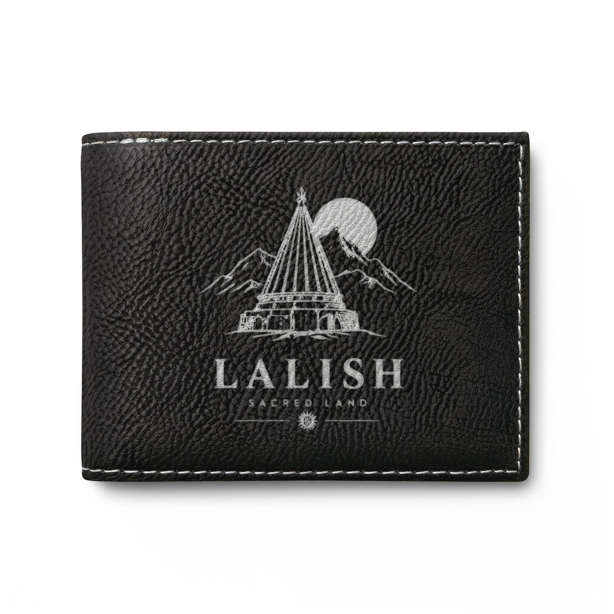 Lalish Engraved Leather Bi-Fold Wallet