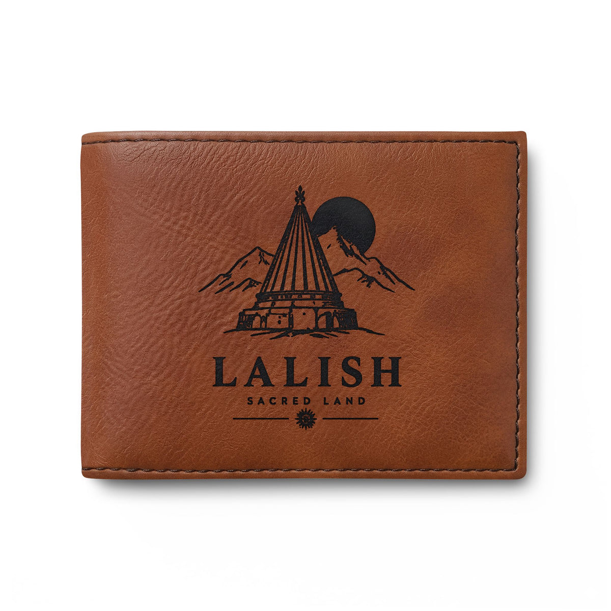 Lalish Engraved Leather Bi-Fold Wallet