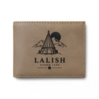Lalish Engraved Leather Bi-Fold Wallet