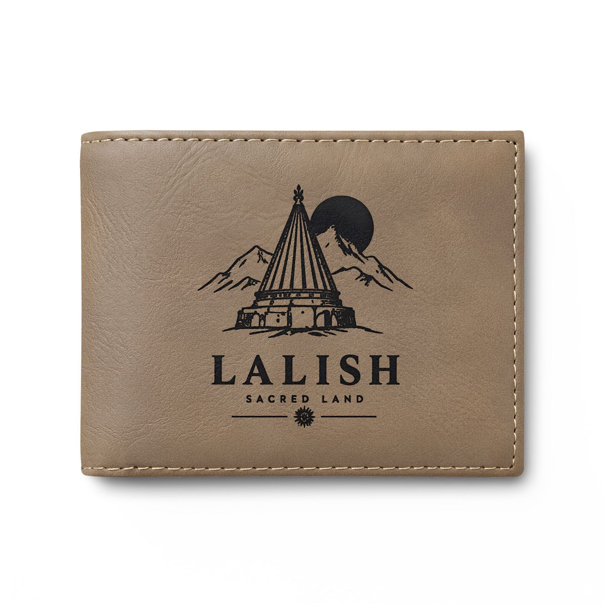 Lalish Engraved Leather Bi-Fold Wallet