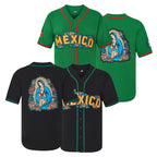 Mexico Guadalupe Embroidered Baseball Jersey, Shirt