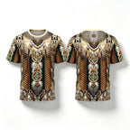 Men North American Indigenous Feather Turquoise T-Shirt
