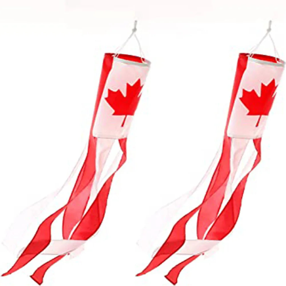 Polyester Canada Flags National independence Day Wind Sock
