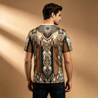 Men North American Indigenous Feather Turquoise T-Shirt