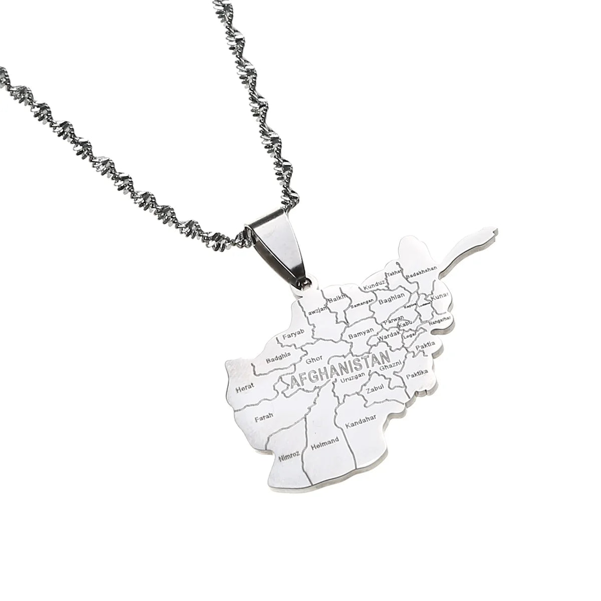 Afghanistan Map With Cities Name Necklaces