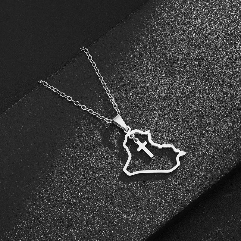 Iraq Map Pendant Necklace