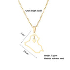 Iraq Map Pendant Necklace