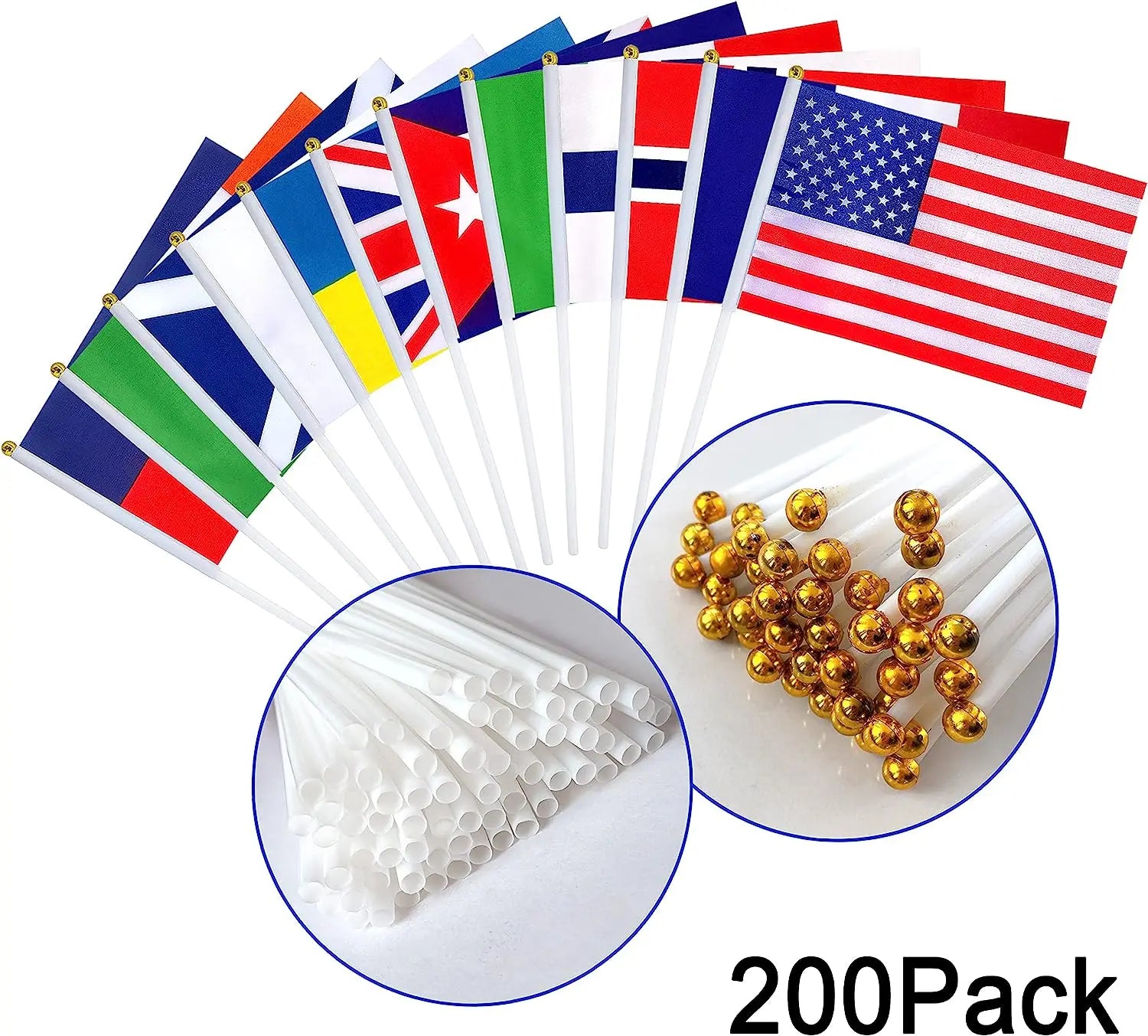 Canadian Hand Flag Stick Flag 11.8*7.8inch 20pcs Canada Mini Flags Polyester Waving Outdoor Canadian Small Flag