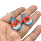 Peacock and Feather Floral  Earrings