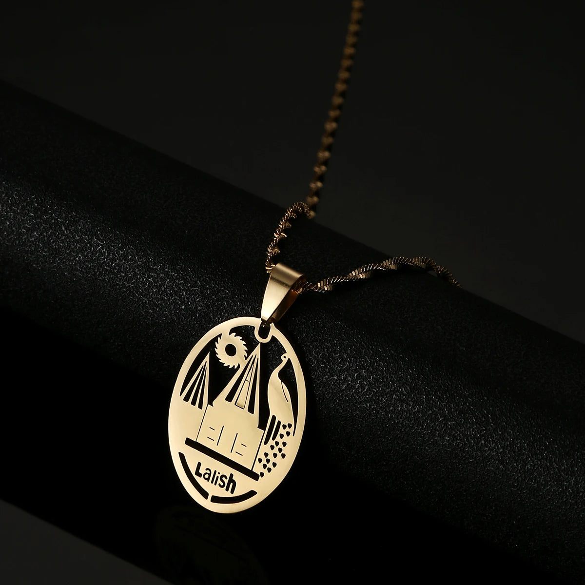 Gold Plated Peacock Yezidi Lalish Necklace