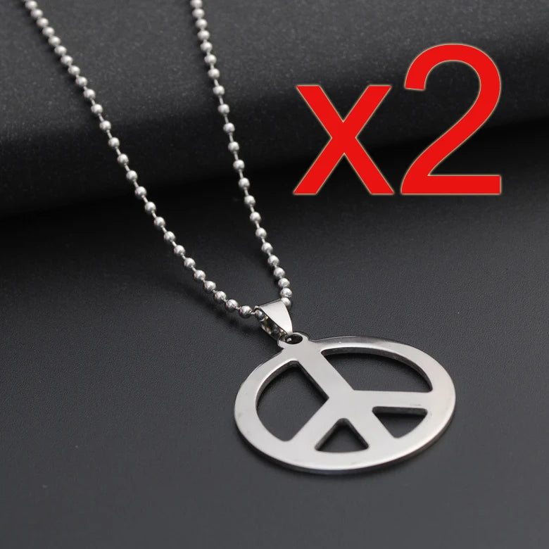 Hippie Style Love Peace Sign Pendant Necklace