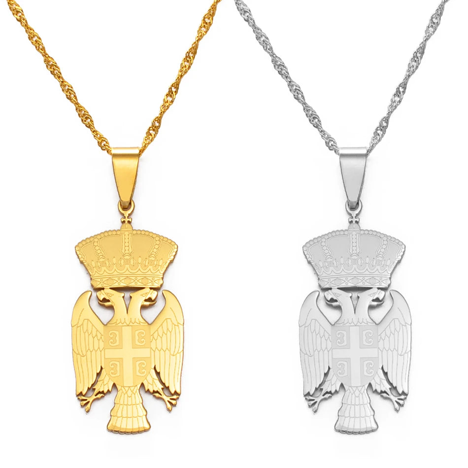 Republic of Serbia Eagle Pendant Necklaces