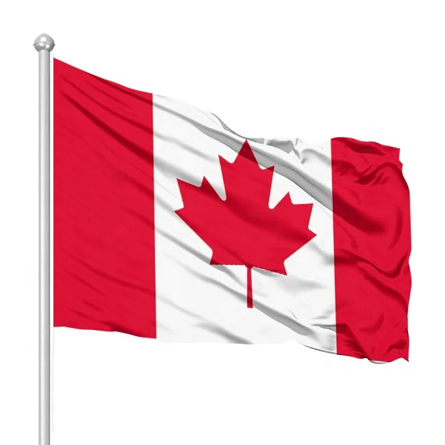 Free Shipping - 3' X 5' Canada Flag in Stock - 100% Polyester Eco-friendly Banner