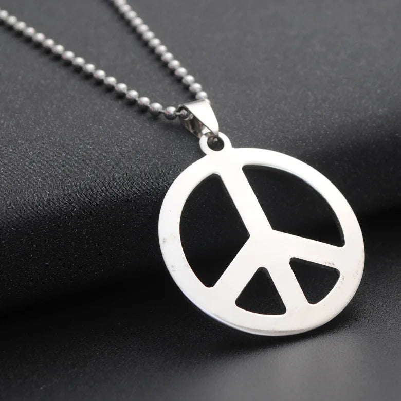 Hippie Style Love Peace Sign Pendant Necklace