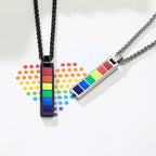Stylish Rainbow Vertical Bar Pendant Necklaces