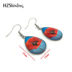 Peacock and Feather Floral  Earrings