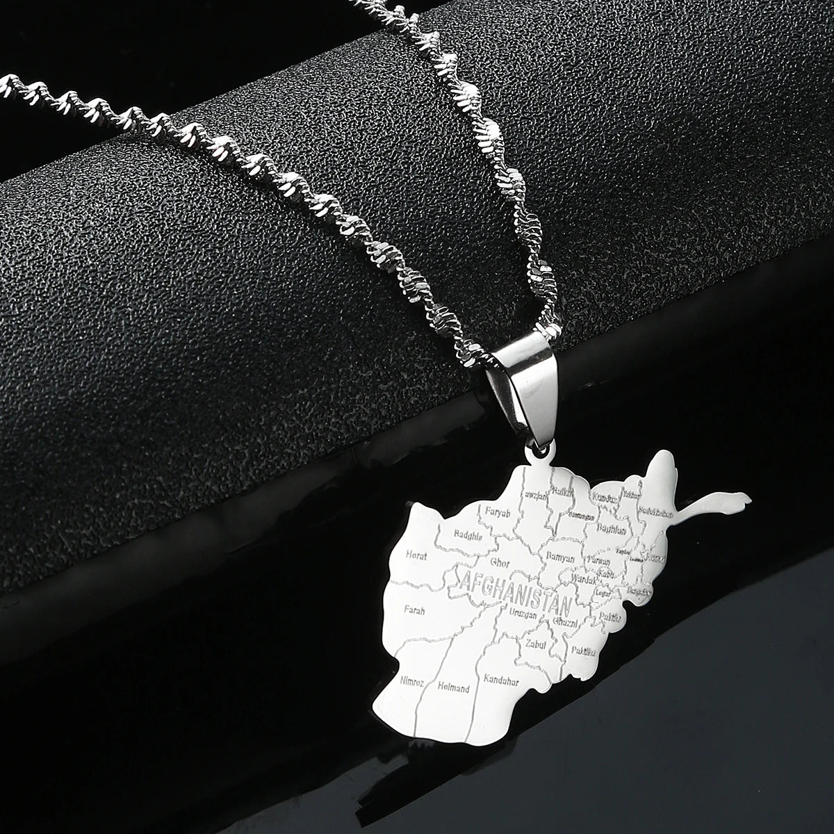 Afghanistan Map With Cities Name Necklaces
