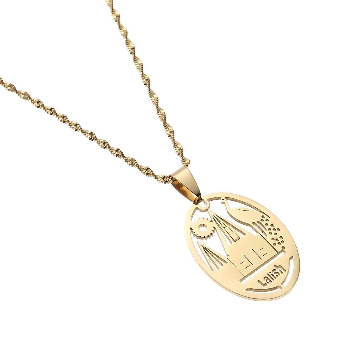 Gold Plated Peacock Yezidi Lalish Necklace