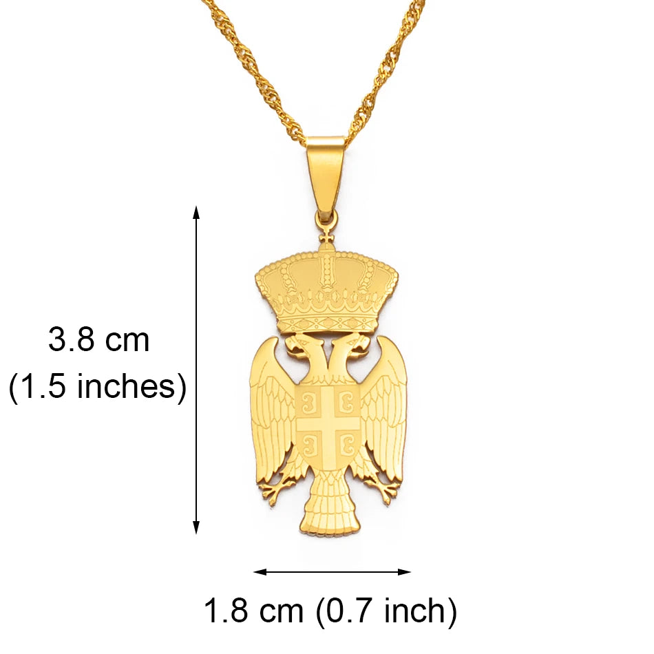 Republic of Serbia Eagle Pendant Necklaces