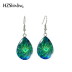 Peacock and Feather Floral  Earrings