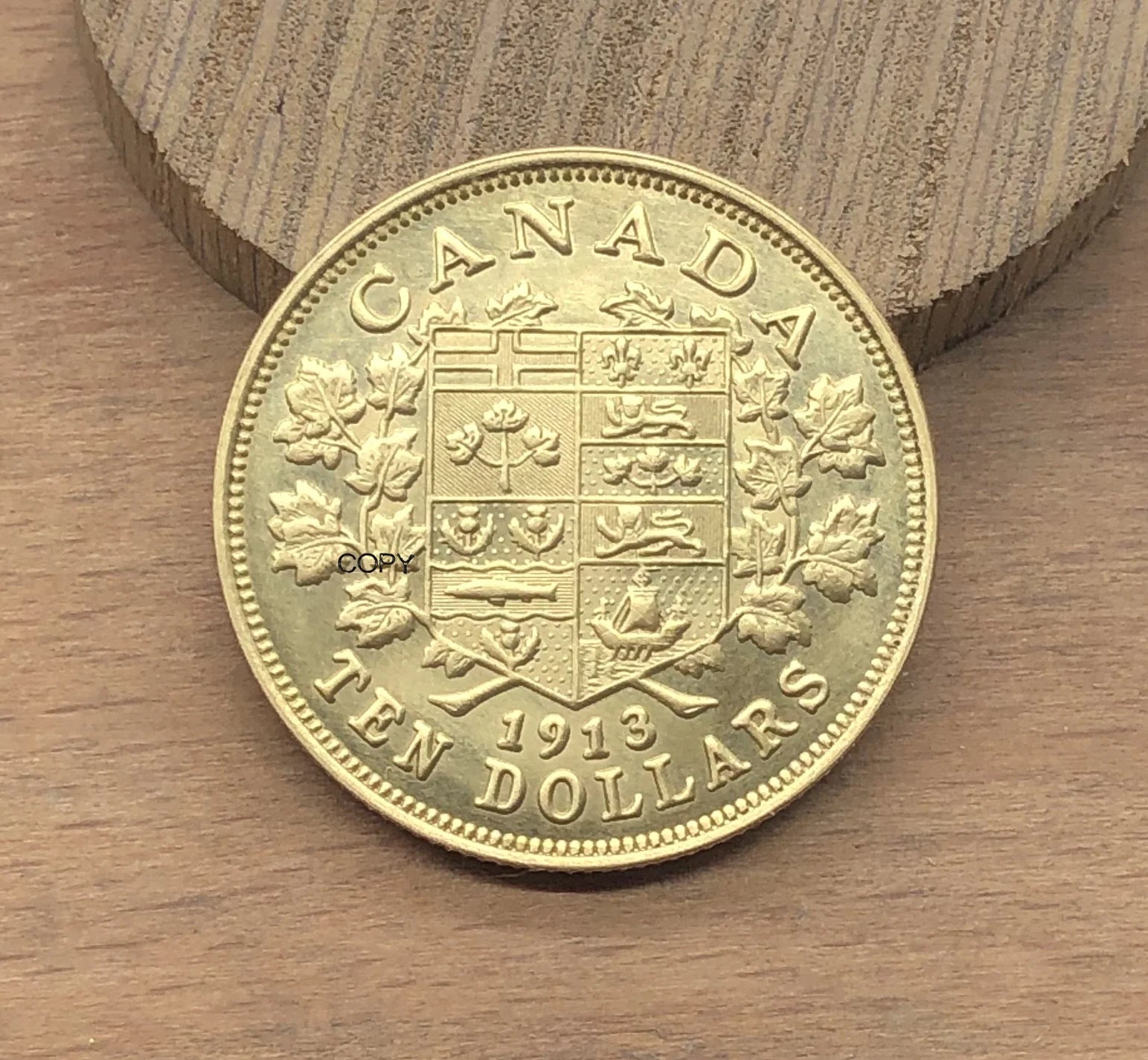 Canada 1913 10 Dollars - George V Brass Copper Gold Coin Souvenirs For Home And Gifts Metal Collectible Numismatic Coins