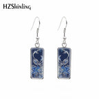 Peacock Painting Rectangular Earring