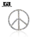 Hand-made Bling Rhinestone Peace Sign Brooches Jewelry
