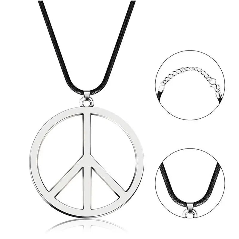 Hippie Style Love Peace Sign Pendant Necklace