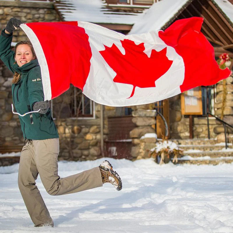 In Stock 3x5ft Canada Flag 100% Polyester Canada National Flag for Outdoor Indoor Decoration