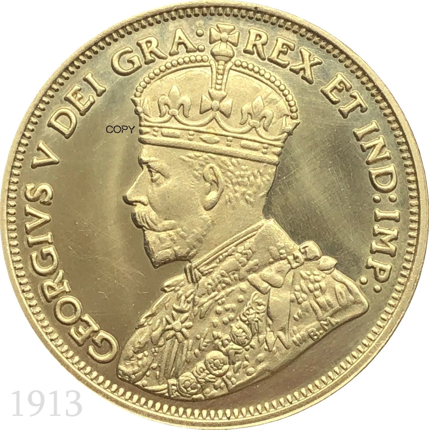 Canada 1913 10 Dollars - George V Brass Copper Gold Coin Souvenirs For Home And Gifts Metal Collectible Numismatic Coins