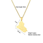 Iraq Map Pendant Necklace