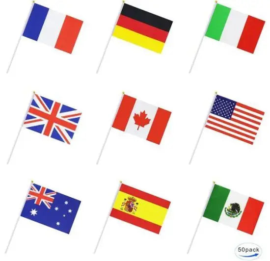Canadian Hand Flag Stick Flag 11.8*7.8inch 20pcs Canada Mini Flags Polyester Waving Outdoor Canadian Small Flag