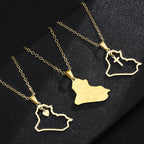 Iraq Map Pendant Necklace