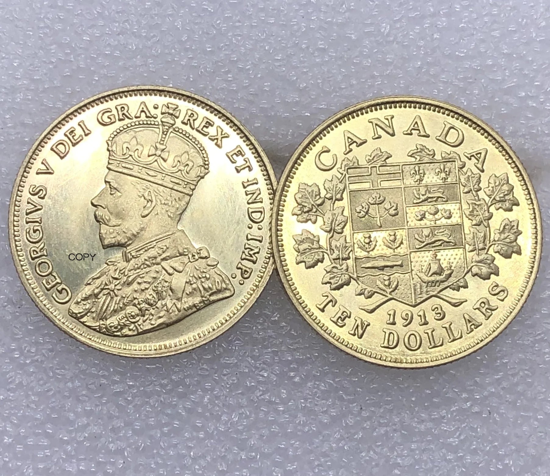 Canada 1913 10 Dollars - George V Brass Copper Gold Coin Souvenirs For Home And Gifts Metal Collectible Numismatic Coins