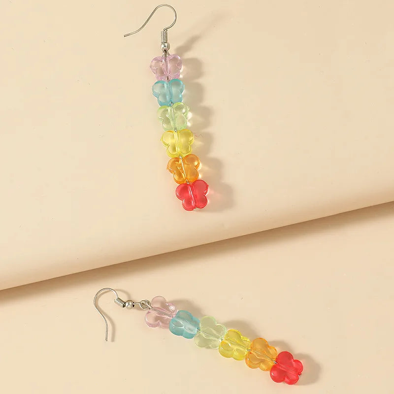 Rainbow Color Star Pendant Earrings