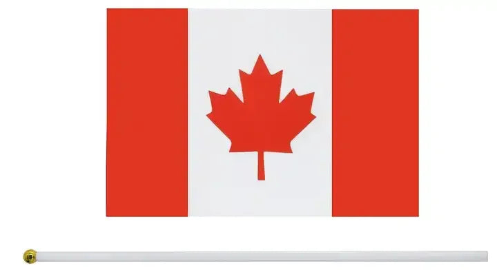 Canada Hand Waving Flag, 11.8*7.8inch 20pcs Mini Stick Flag for Ice Hockey Sports Competition