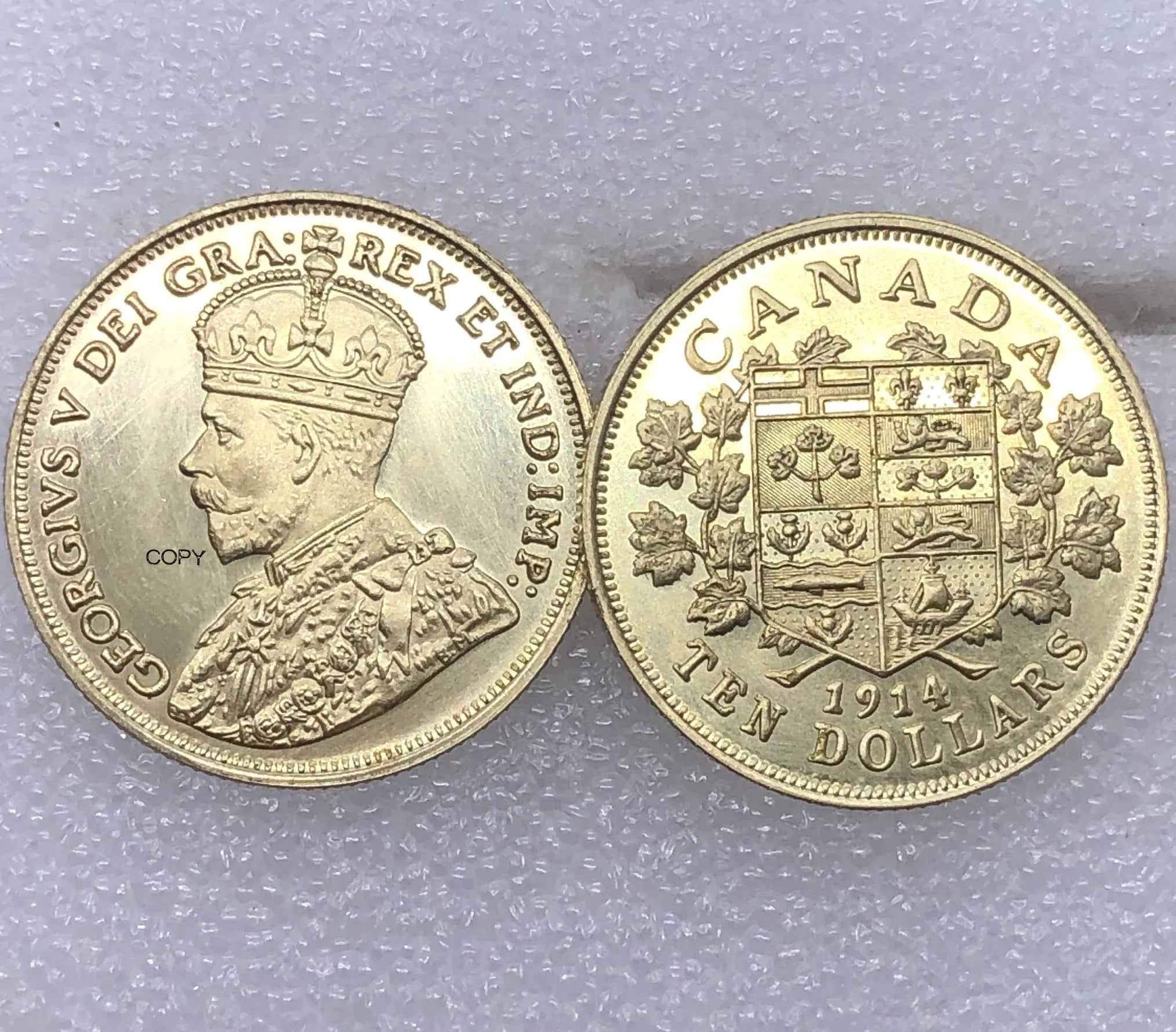 Canada 1914 10 Dollars - George V Brass Copper Gold Coin Souvenirs For Home And Gifts Metal Collectible Numismatic Coins