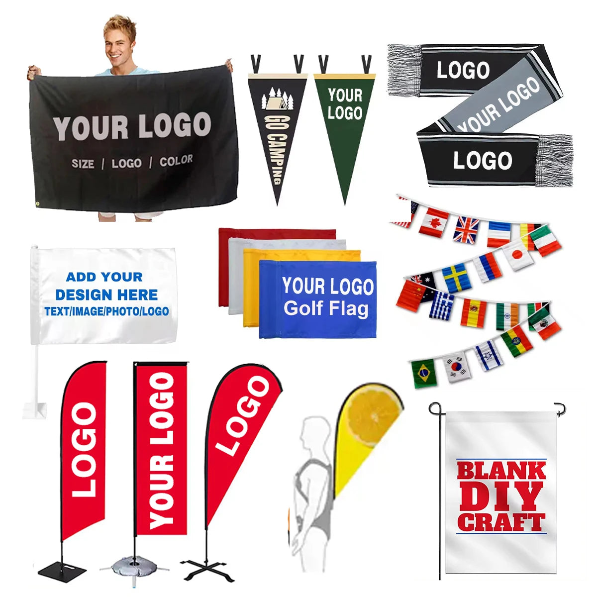 Banner Canada Scarf 6*50inch Soccer Fan Scarves  National Team Colors 2026 Soccer Fans Scarves Football Supporter Banner