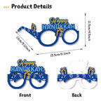 8PCS Hanukkah Themed Cardboard Glasses Hanukkah Party Decorations