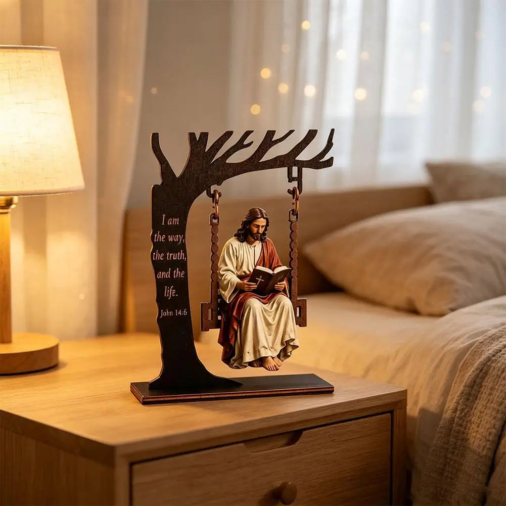 Jesus Reading Figurine Christian Home Decor