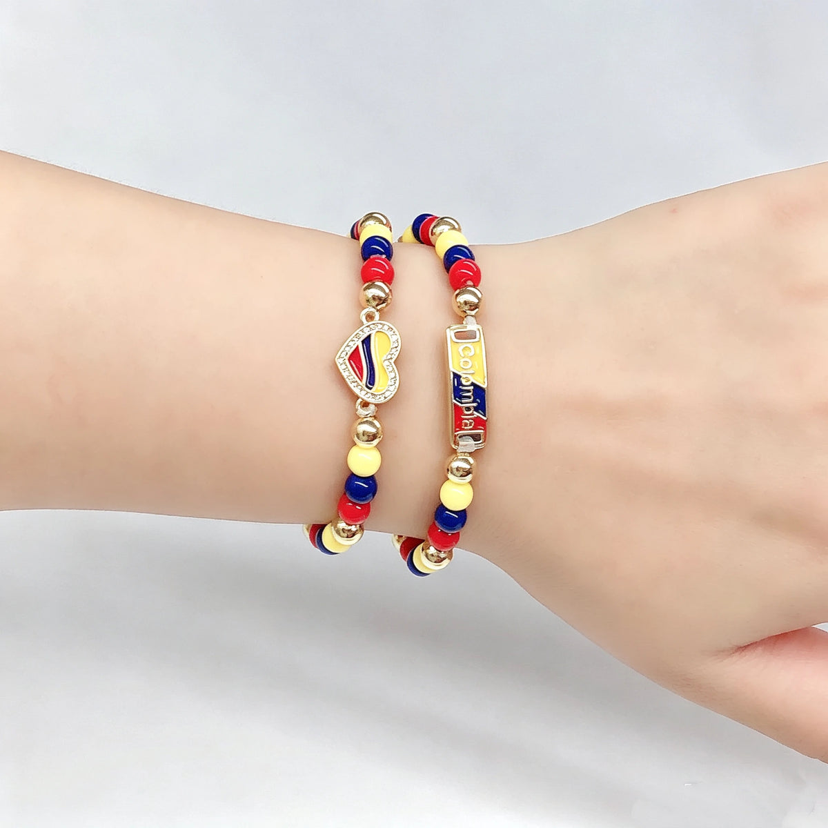 Classic Enamel Art Venezuelan Colombian Flag Bracelet