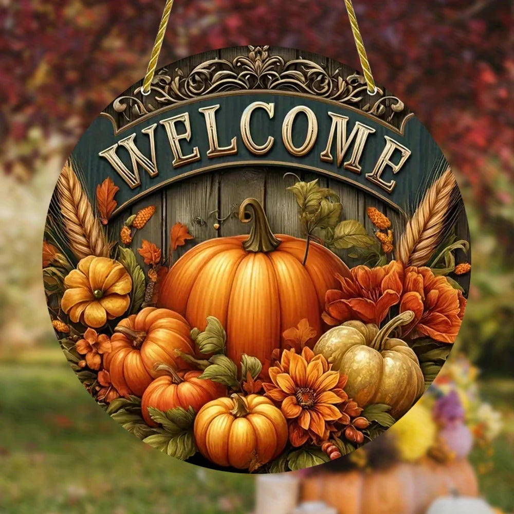 Vibrant Fall Pumpkin Acrylic Window Hanging Sun Catcher