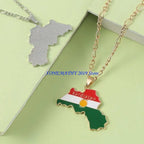 Kurdistan Map Flag Pendant Necklace, Keychain