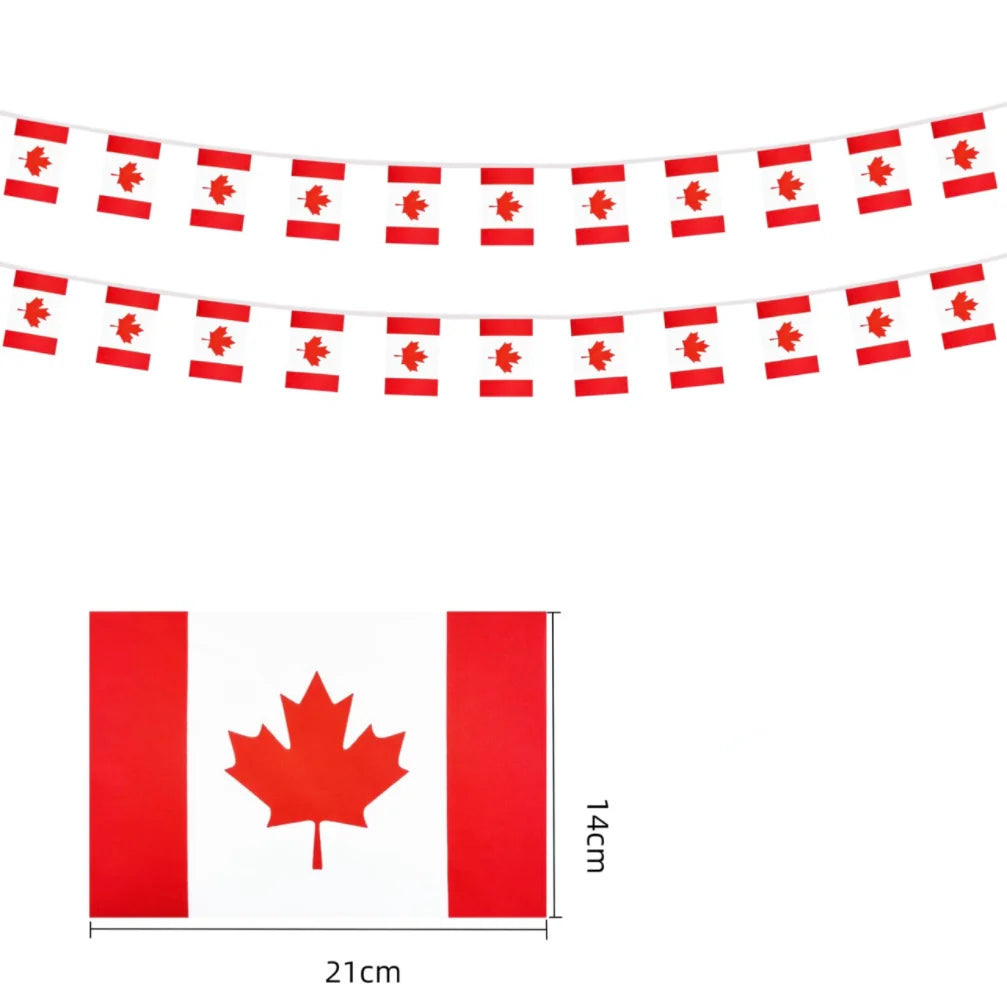Canada Flag14x21cm 20/set Canada bunting flags canada Pennant String Banner Buntings Festival Party Holiday