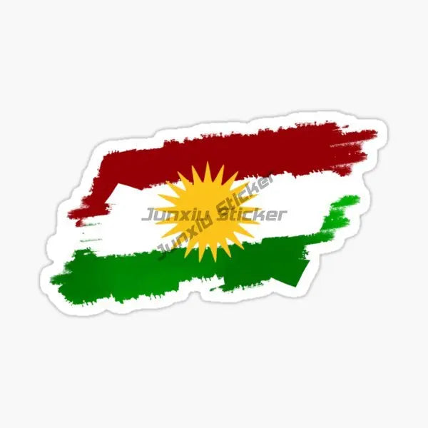 ملصق كردستان خريطة الأكراد العلم الوطني والشعار للسيارة والدراجة النارية خريطة علم بولي كلوريد الفينيل ملصق جداري خارجي قابل للتخصيص