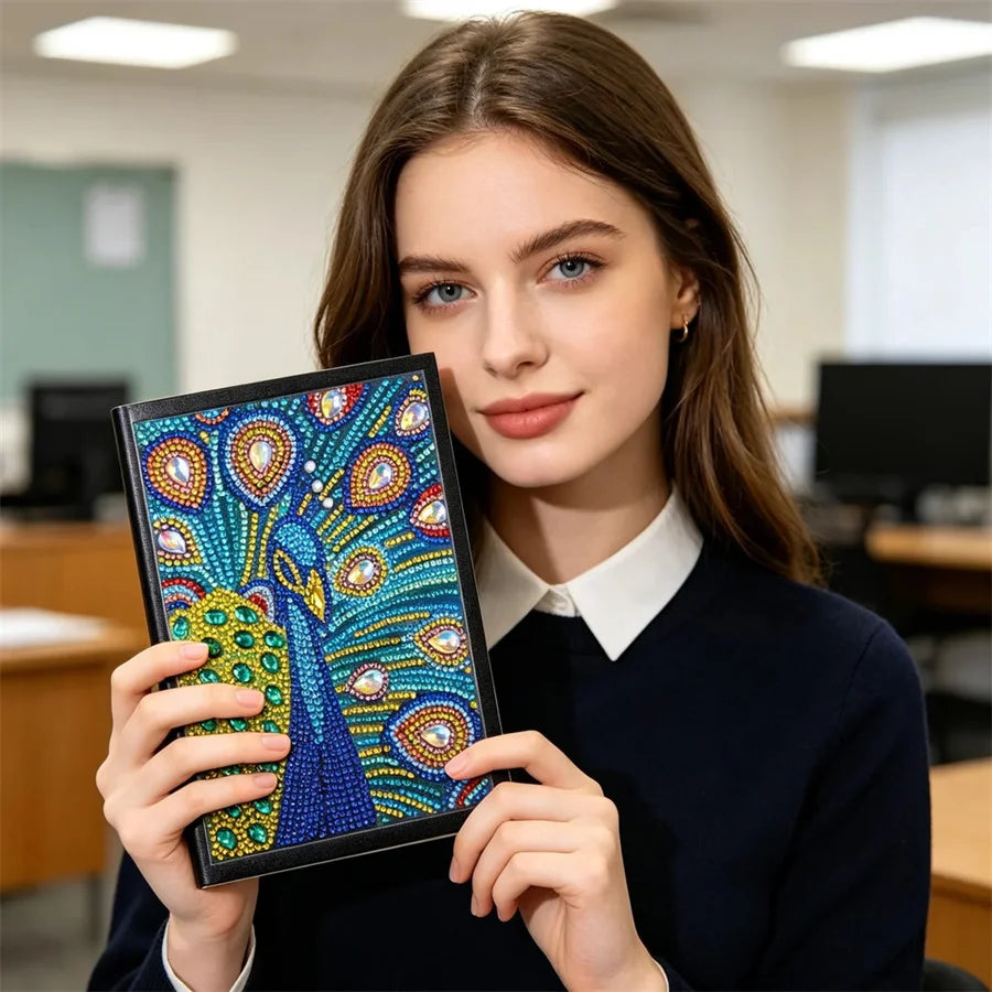 Peacock diary notebook Diamond Painting Kits