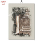 Canvas Painting Islam Arabic Inspirational Quote Wall Art